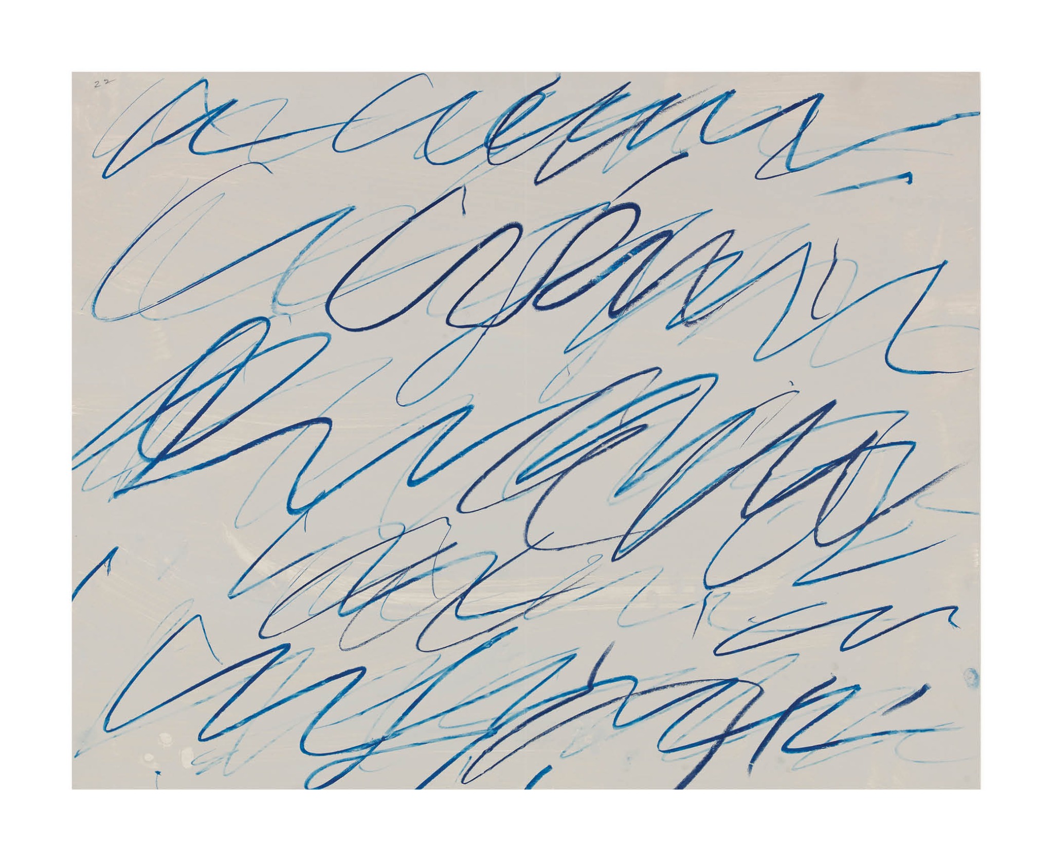 Blue drawing concluding the selected pages from Mavi Blue Blau